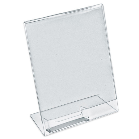 AZAR DISPLAYS 8.5"W x 11"H Angled w/ Attached Business Card Pocket, PK10 252050